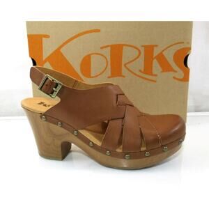 Women's Korks Wynne Platform Clog heeled Sandals Comfort Tan